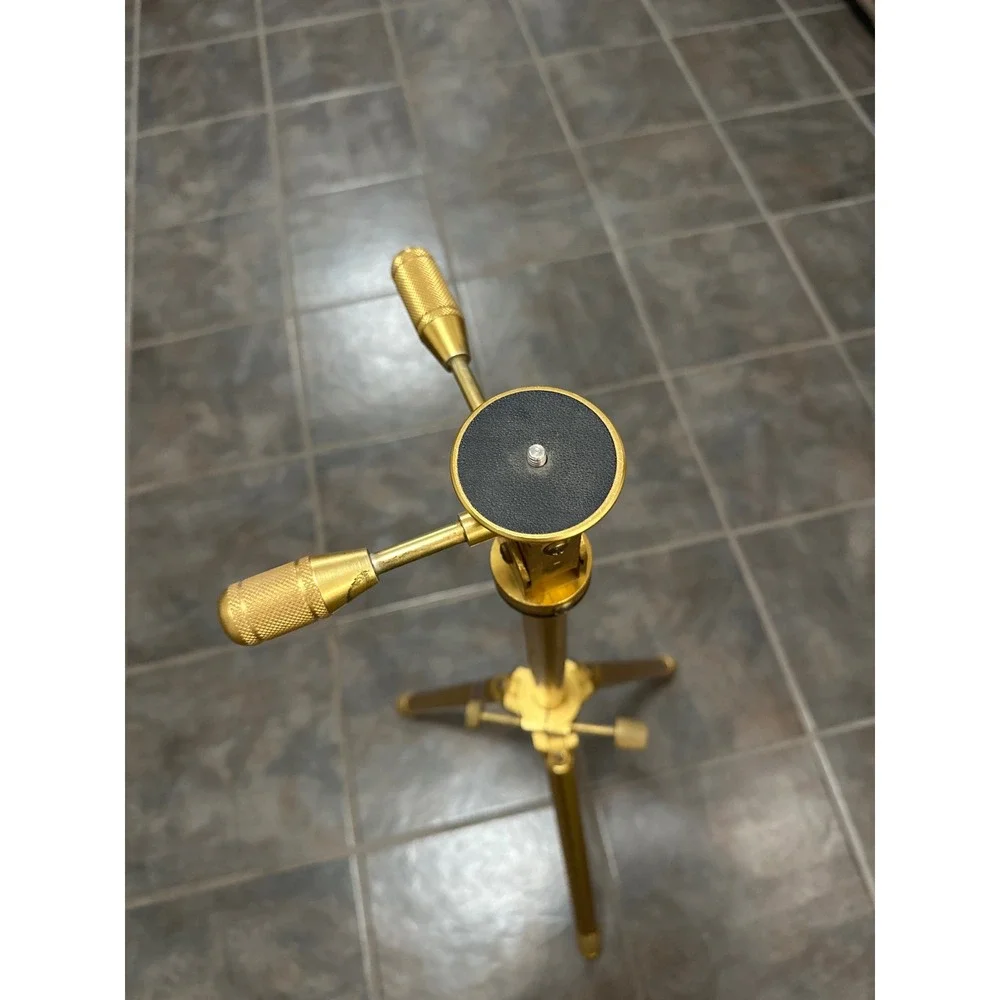 Vintage Gold Tiltall Junior Tripod by Uniphot Corp Made in USA Camera Stand